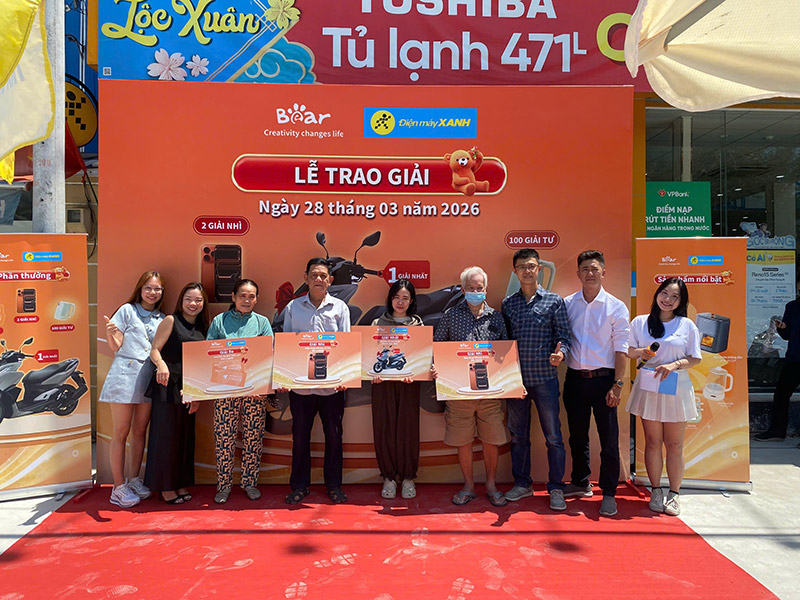 Cơ hội tr&uacute;ng xe m&aacute;y Honda Vario 160, iPhone 17 Pro v&agrave; v&eacute; du lịch Th&aacute;i Lan khi mua sản phẩm gia dụng Bear tại Điện m&aacute;y XANH