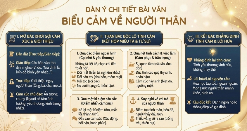 Dàn ý chi tiết bài văn biểu cảm về người thân