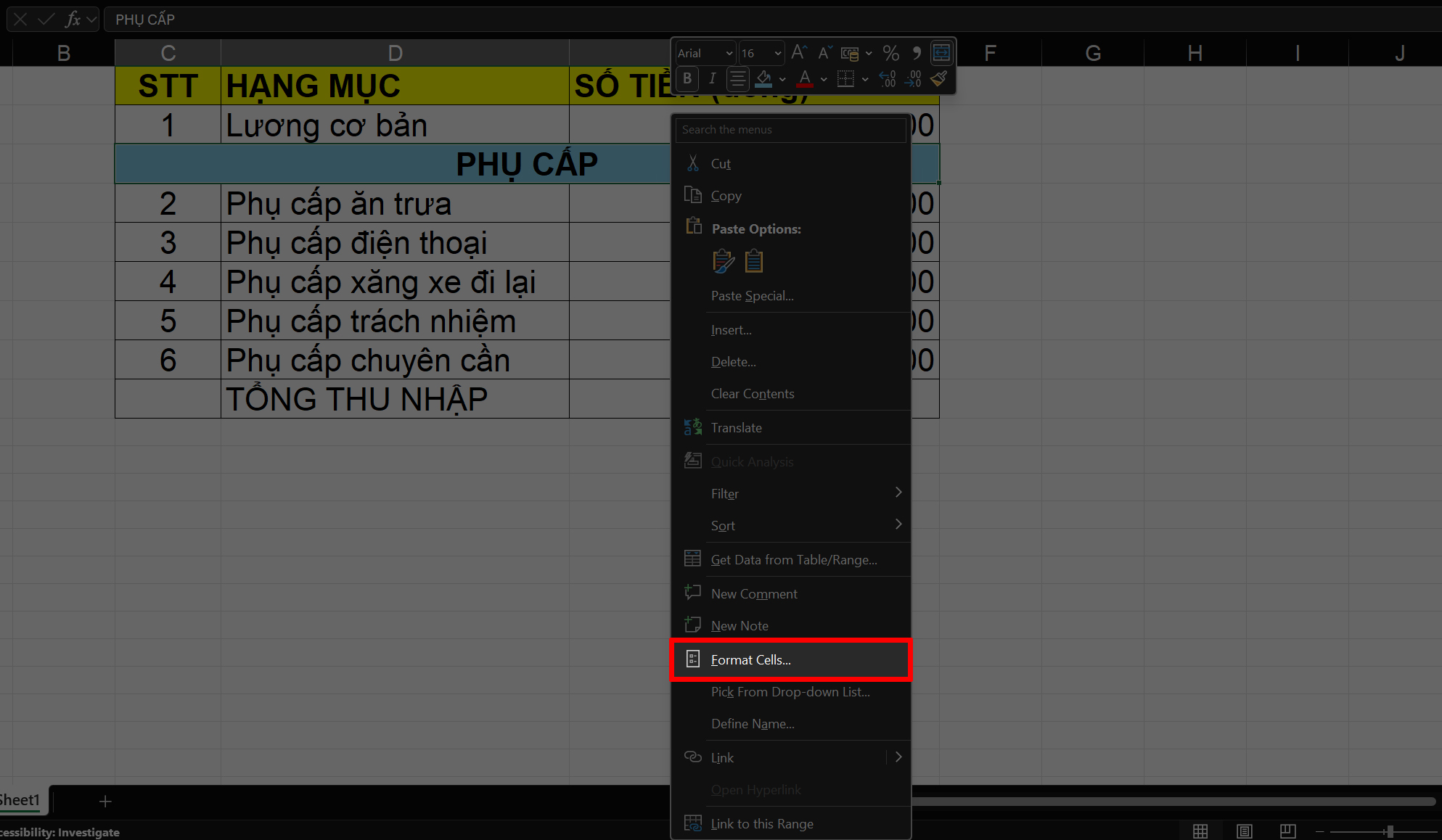 Cách Tính Tổng Các Ô Đã Gộp Trong Excel