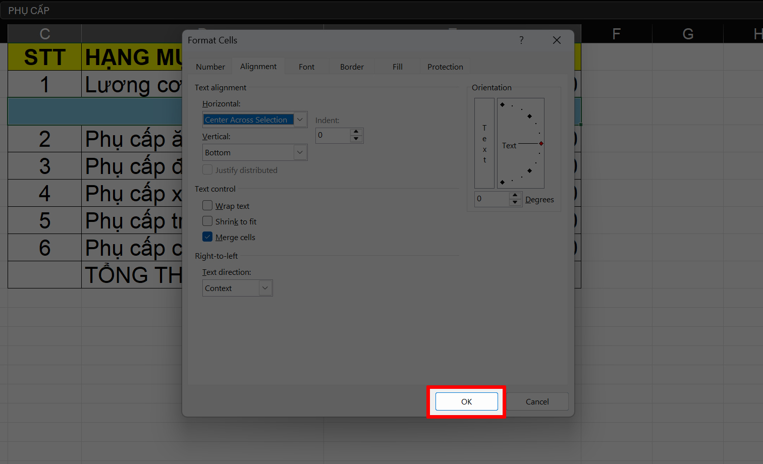Cách Tính Tổng Các Ô Đã Gộp Trong Excel