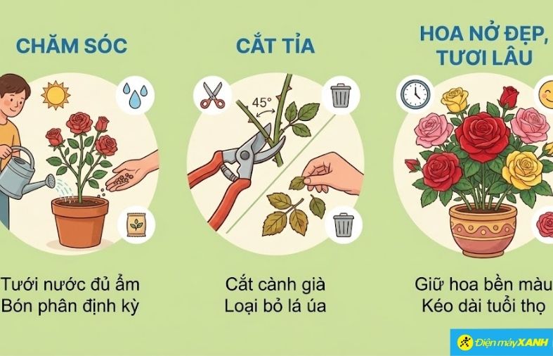 Bí quyết Chăm sóc và Cắt tỉa để hoa nở đẹp, tươi lâu