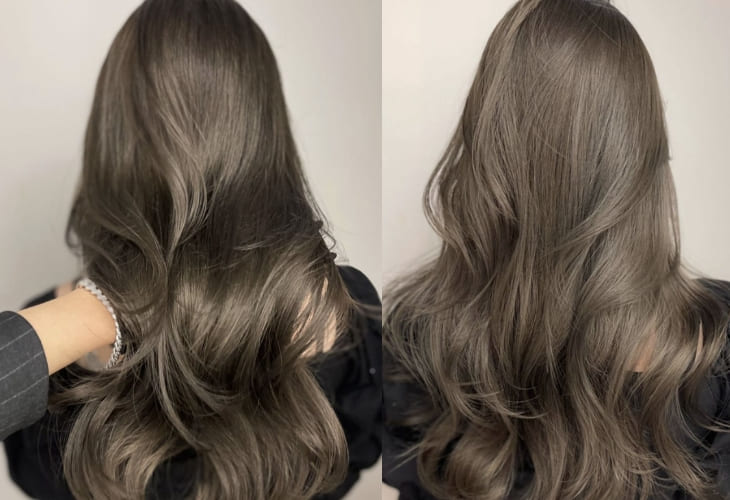 Màu tóc nâu lạnh ánh rêu