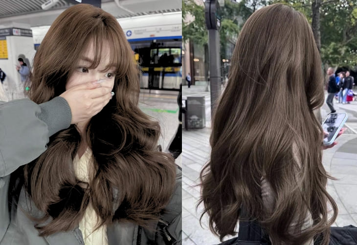 Màu tóc nâu tây lạnh