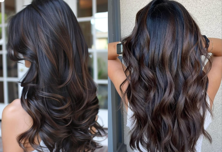 Màu tóc nâu ánh xanh dương