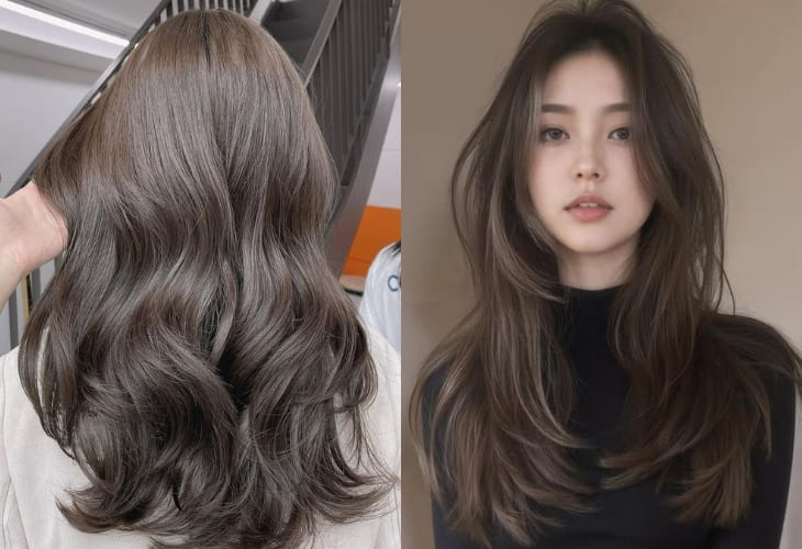 Màu tóc nâu lạnh ánh khói