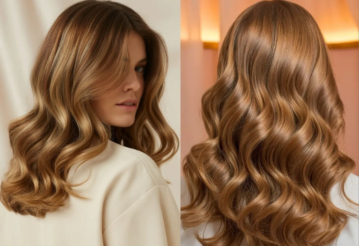 Tóc màu nâu mật ong làm sáng da