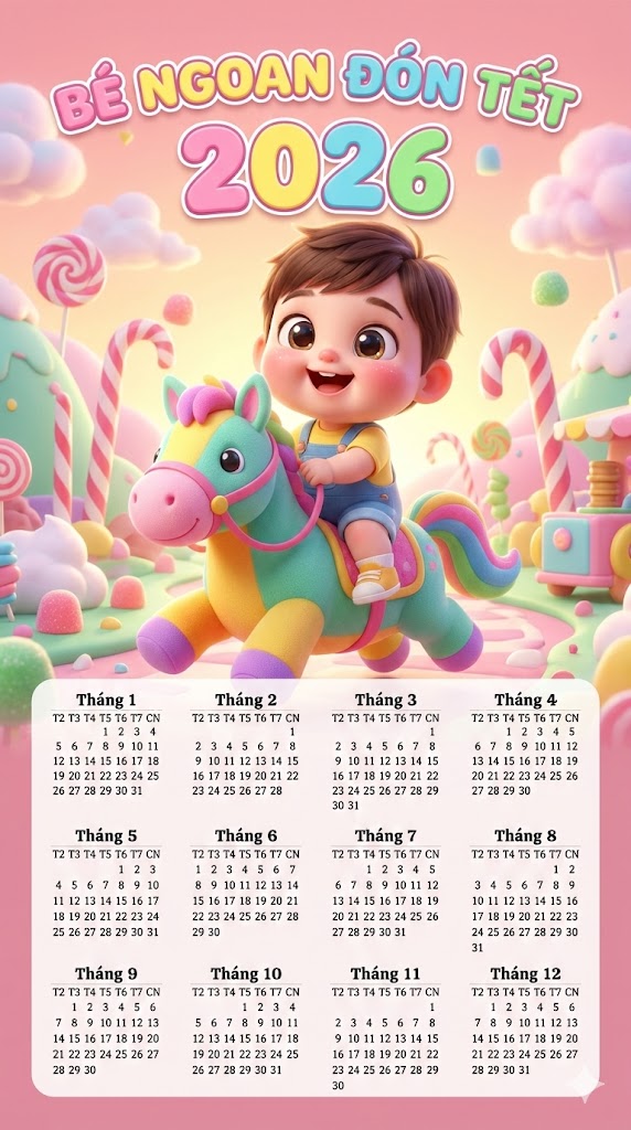 Lịch hoạt h&igrave;nh 3D vui nhộn