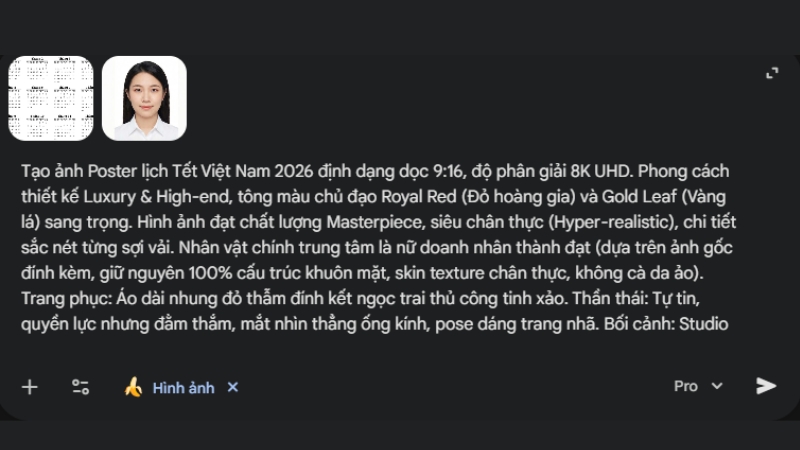 Nhập lệnh cho Gemini