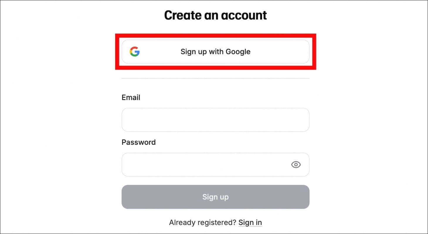 Chọn đăng nhập ElevenLabs bằng tài khoản Google 
