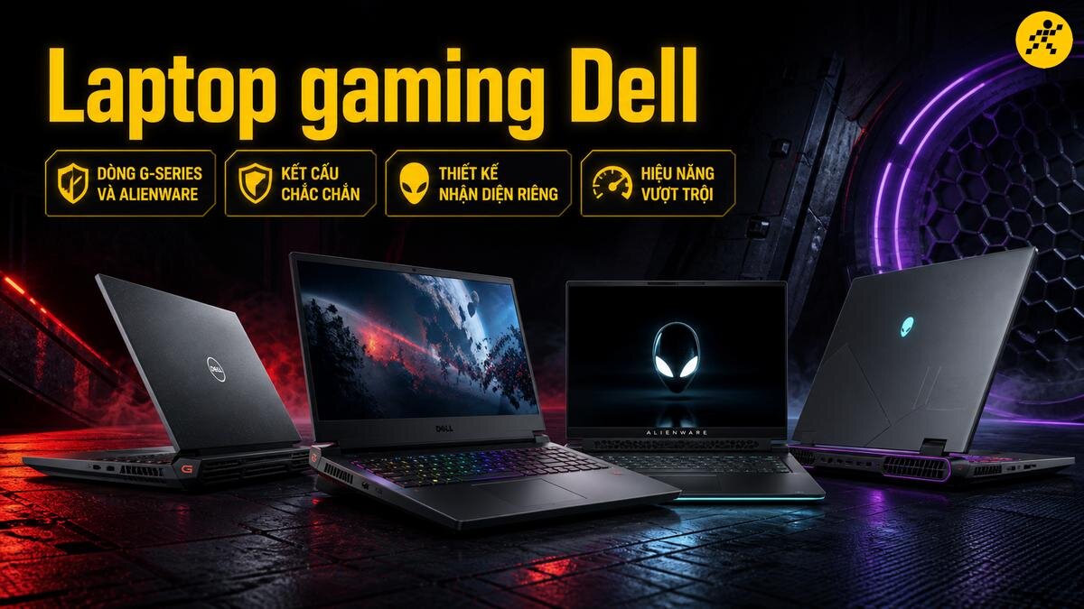 Laptop Gaming Dell & Alienware: Thiết kế & Hiệu năng đỉnh cao Một vài mẫu laptop gaming Dell và Alienware nổi bật, thể hiện các đặc điểm thiết kế và hiệu năng vượt trội.