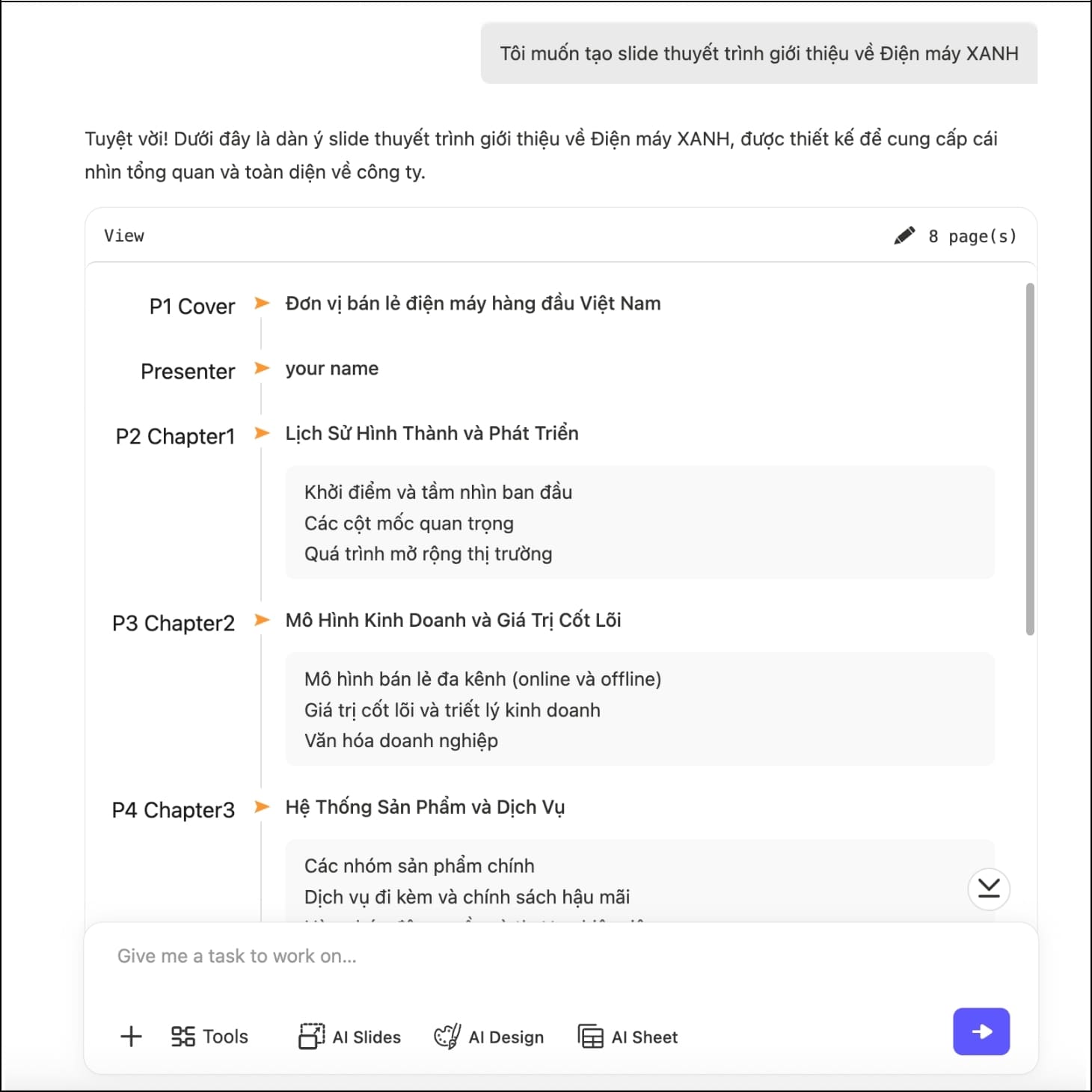Agnes AI xử lý yêu cầu của bạn