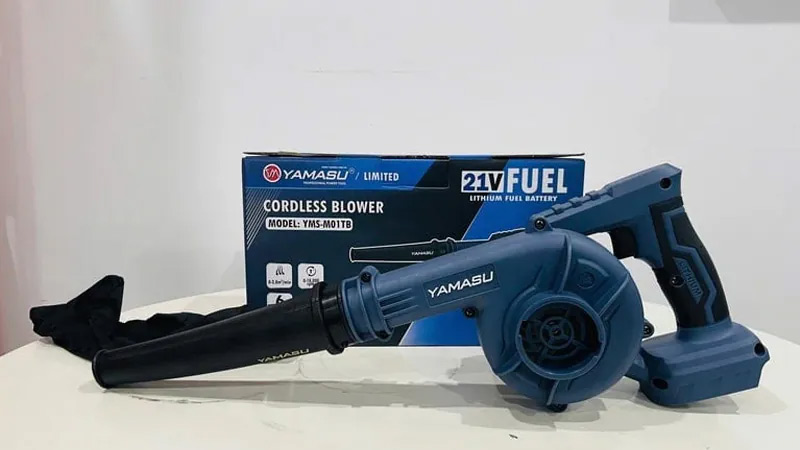 YAMASU YMS-MBT01 dùng pin 21V phổ thông, vừa thổi vừa hút mạnh, phù hợp vệ sinh gia đình, gara