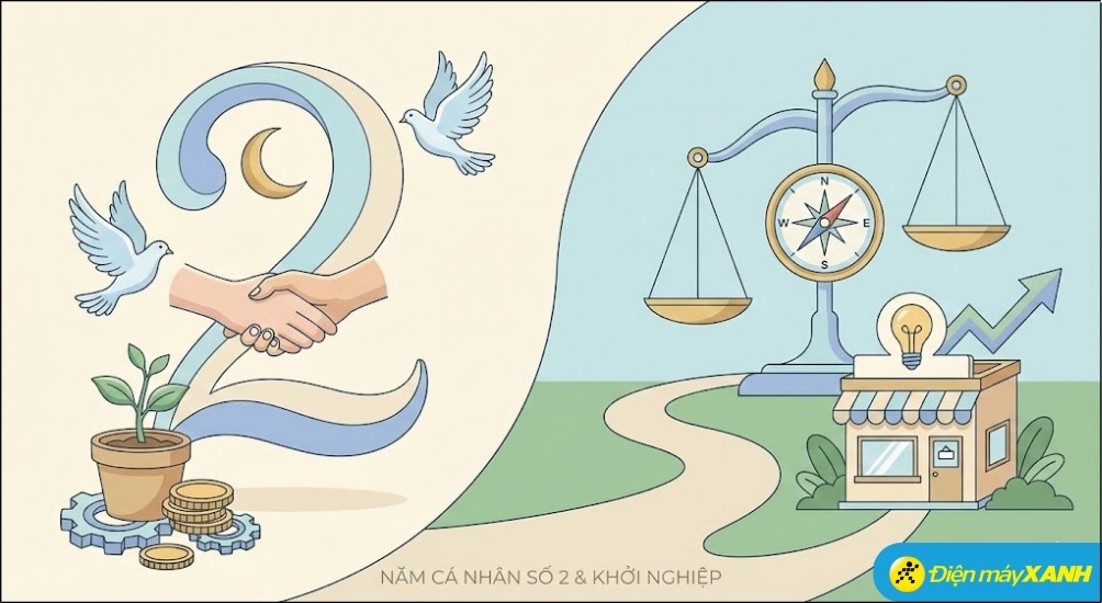 Năm số 2 là thời điểm cực kỳ tốt nếu bạn khởi nghiệp dưới hình thức hợp tác, liên doanh hoặc ký kết hợp đồng đại lý Năm số 2 là thời điểm cực kỳ tốt nếu bạn khởi nghiệp dưới hình thức hợp tác, liên doanh hoặc ký kết hợp đồng đại lý
