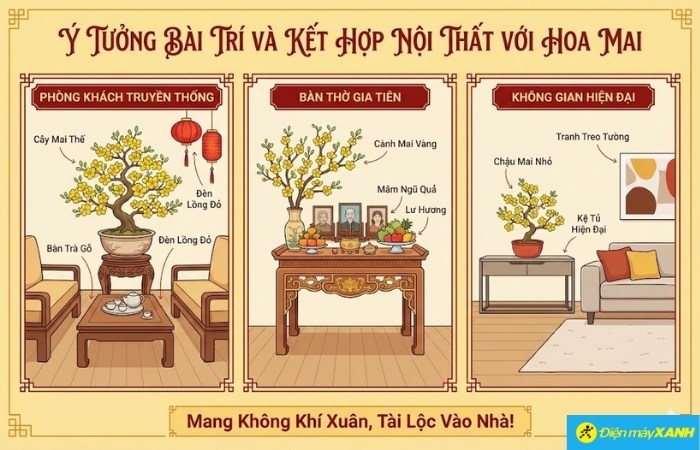 Một chậu mai đẹp cần được đặt ở một vị trí xứng tầm để tôn lên vẻ đẹp của cả không gian.