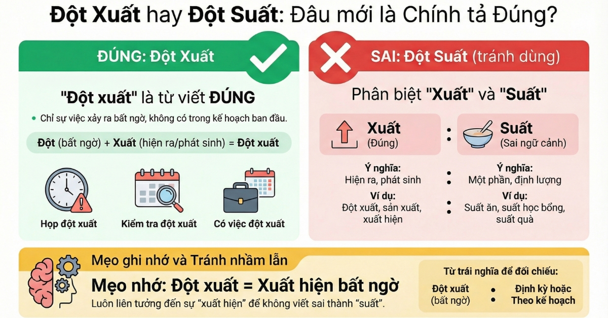 Đột xuất là từ đúng