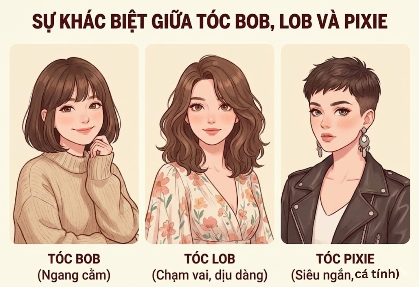 Tóc bob thường có độ dài ngang cằm