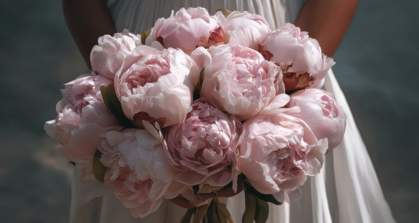 Trong phương Tây, hoa mẫu đơn thường đuợc chọn làm hoa cưới