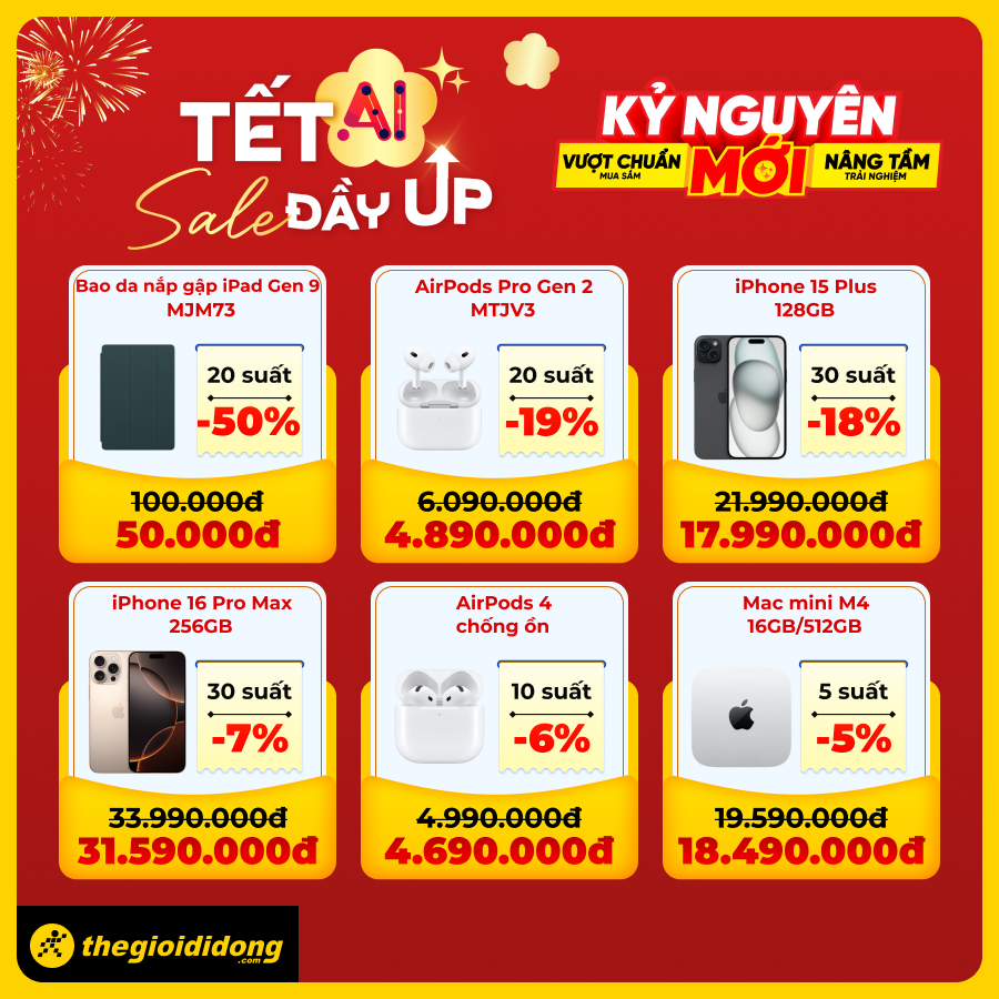 Tết Ai - Sale Đầy Up: Săn Ngay Nhiều Sản Phẩm Công Nghệ Siêu Hot Đầu Năm, Điện Thoại Giảm Sốc