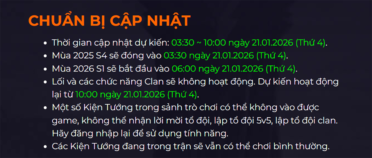 Cách Cập Nhật Liên Quân Mobile Mùa S1 2026