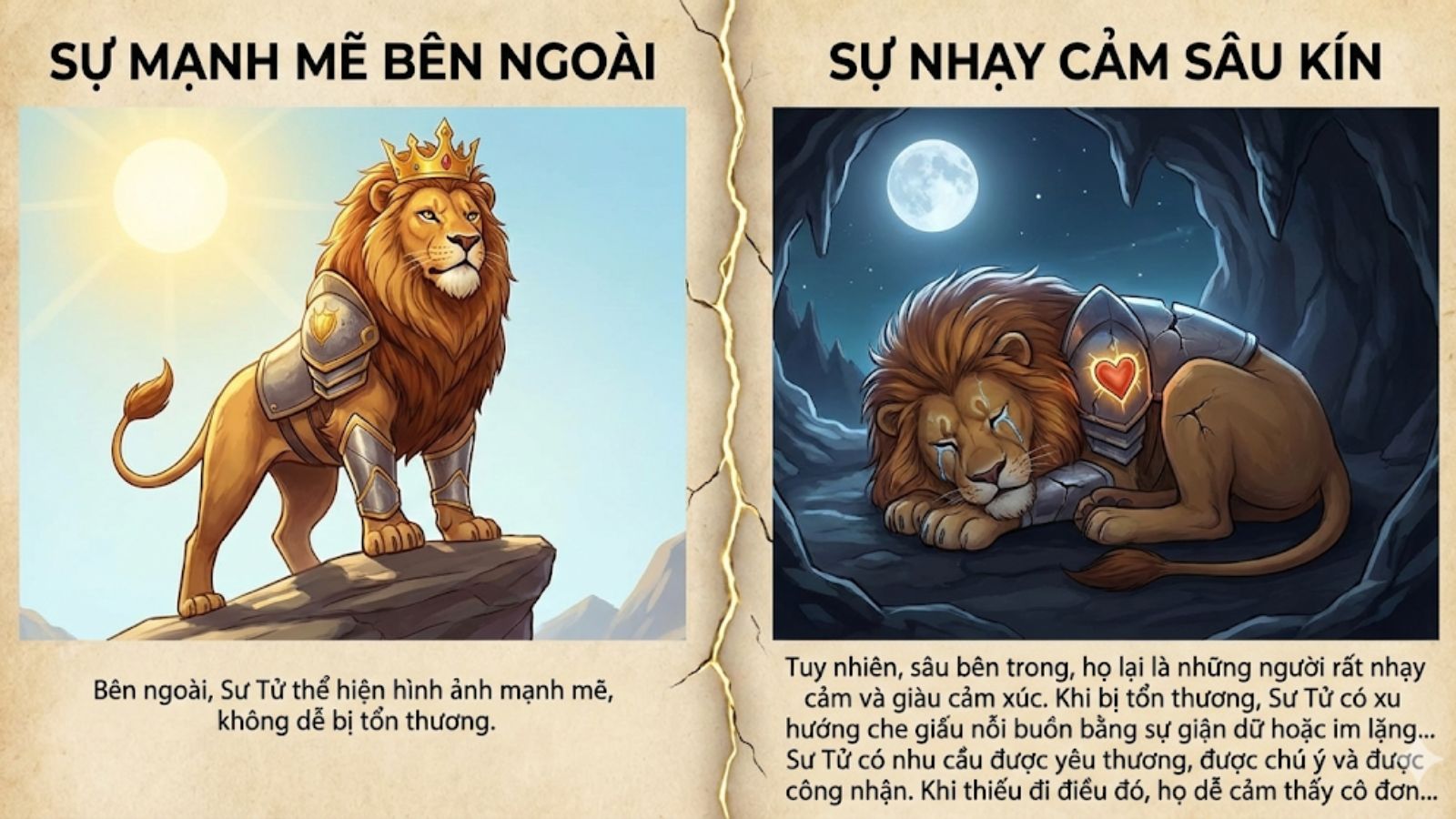 Sư Tử trong cảm x&uacute;c v&agrave; nội t&acirc;m