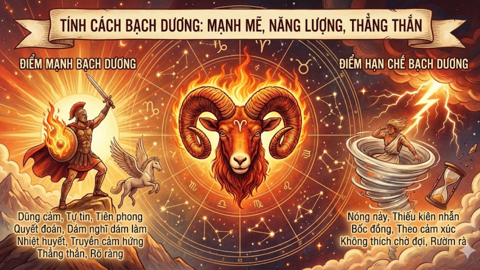 Ưu, nhược điểm t&iacute;nh c&aacute;ch cung Bạch Dương 