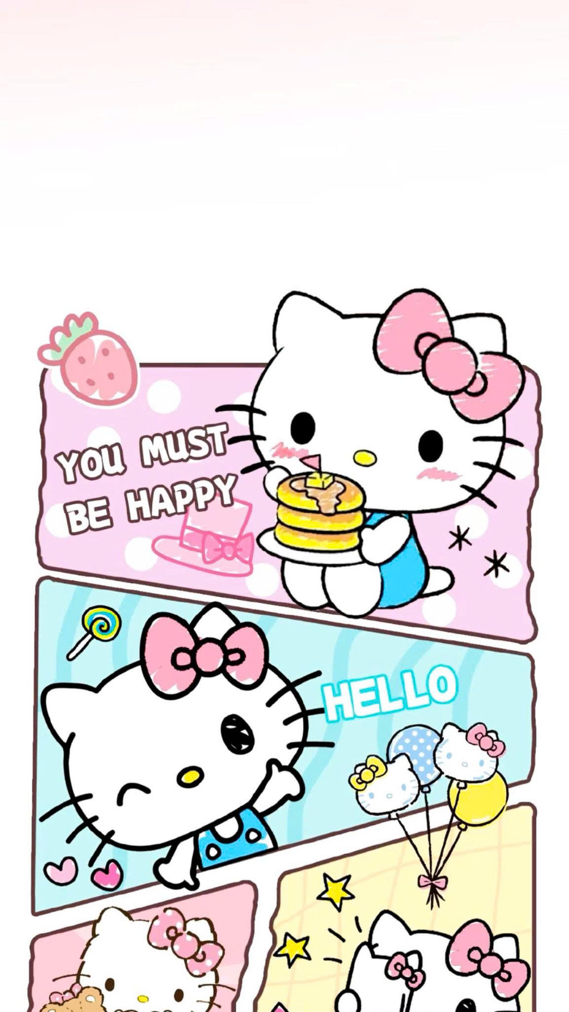 Hình nền iPhone Hello Kitty màu hồng đáng yêu