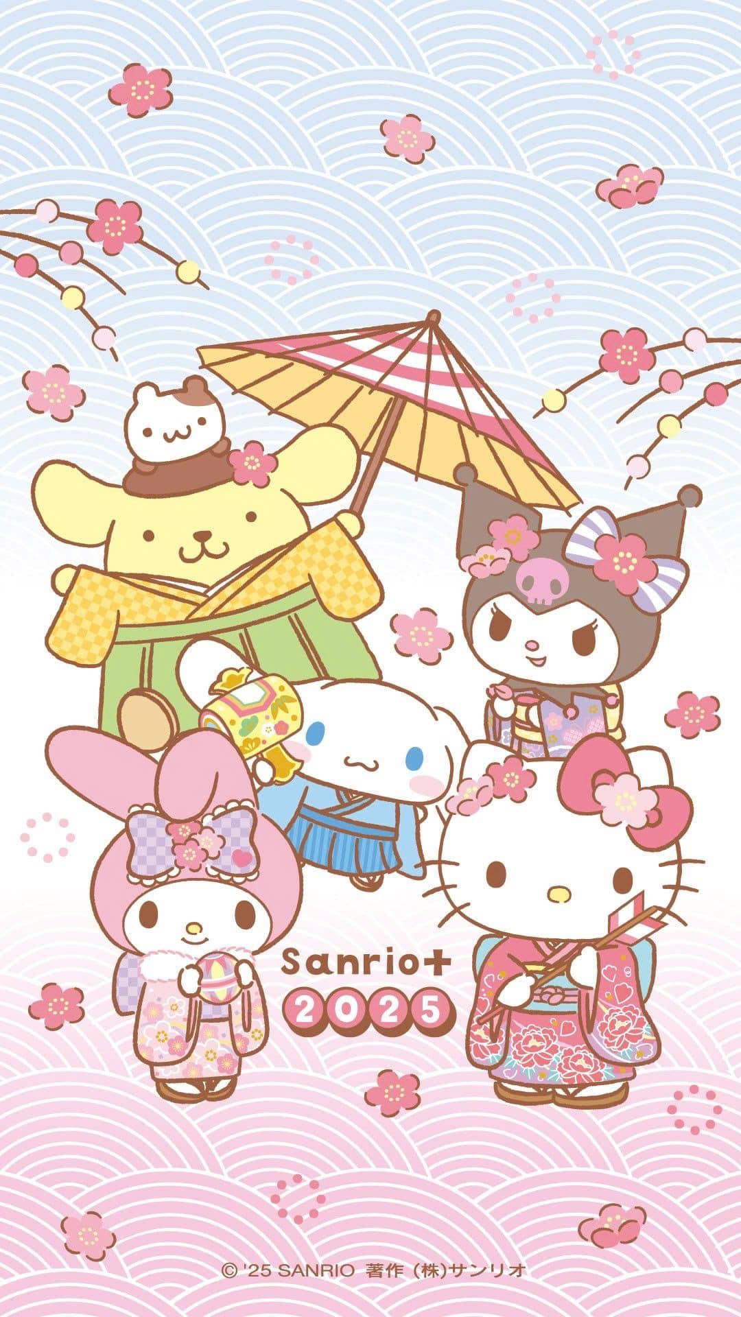 Hình nền iPhone Hello Kitty màu hồng đáng yêu