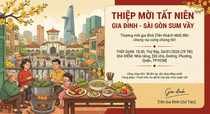 Thiệp gia đình hướng đến sự ấm cúng, gần gũi, mang không khí sum vầy và cảm xúc cuối năm trọn vẹn