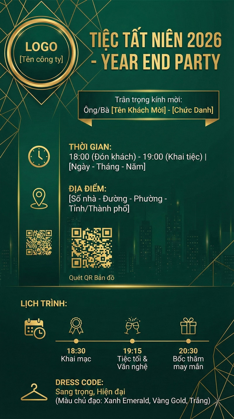 Thiệp công ty ưu tiên phong cách sang trọng, hiện đại, thể hiện văn hóa doanh nghiệp và dấu ấn thương hiệu