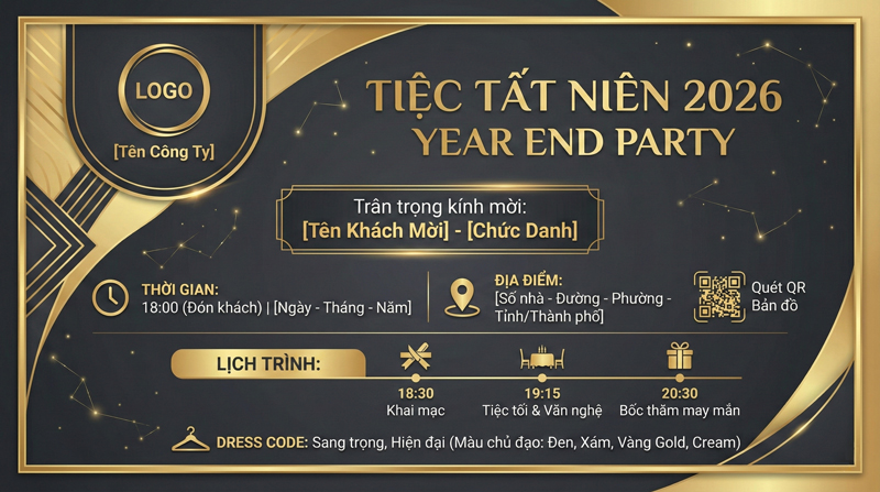 Thiệp công ty ưu tiên phong cách sang trọng, hiện đại, thể hiện văn hóa doanh nghiệp và dấu ấn thương hiệu