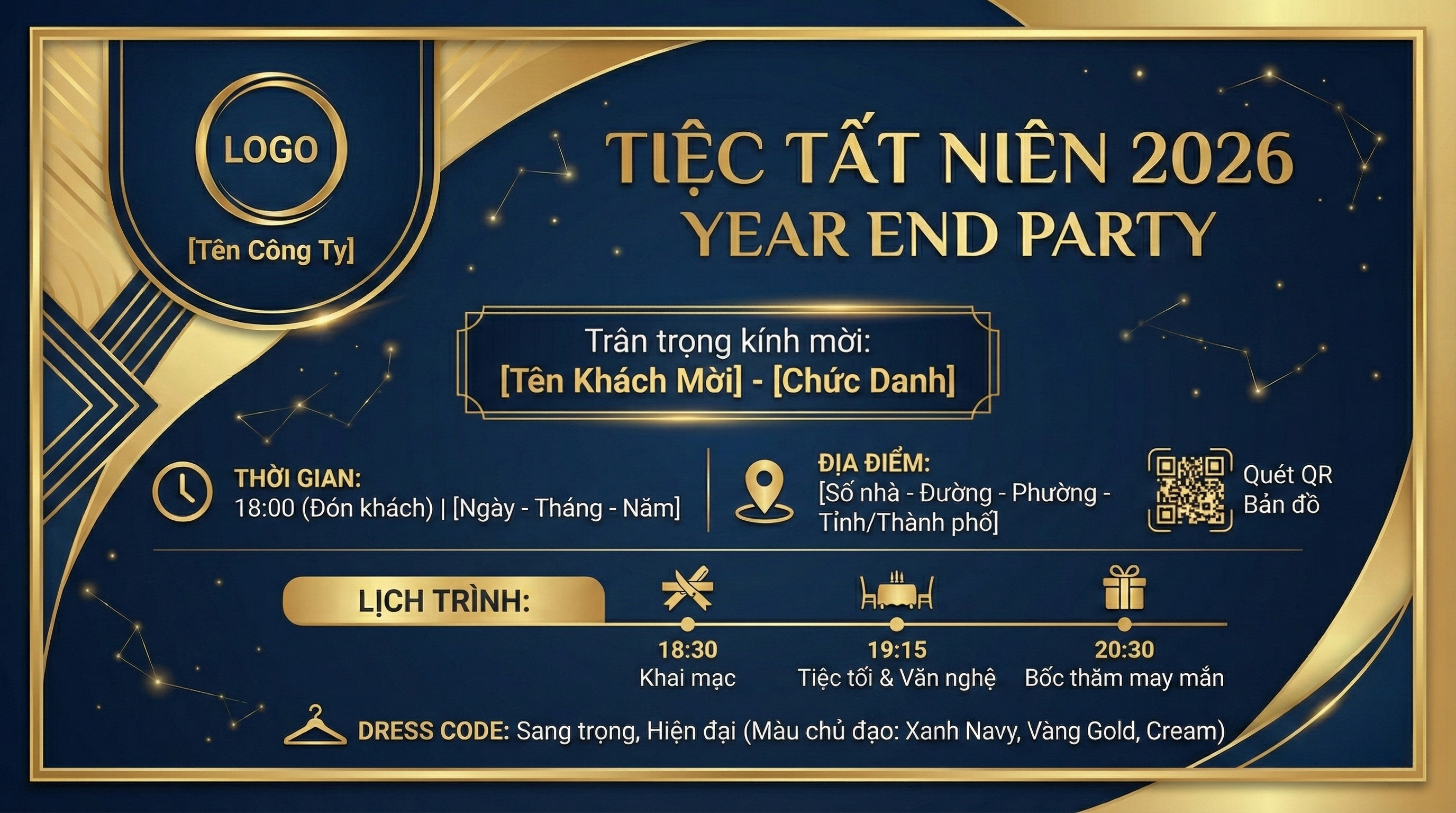 Thiệp công ty ưu tiên phong cách sang trọng, hiện đại, thể hiện văn hóa doanh nghiệp và dấu ấn thương hiệu