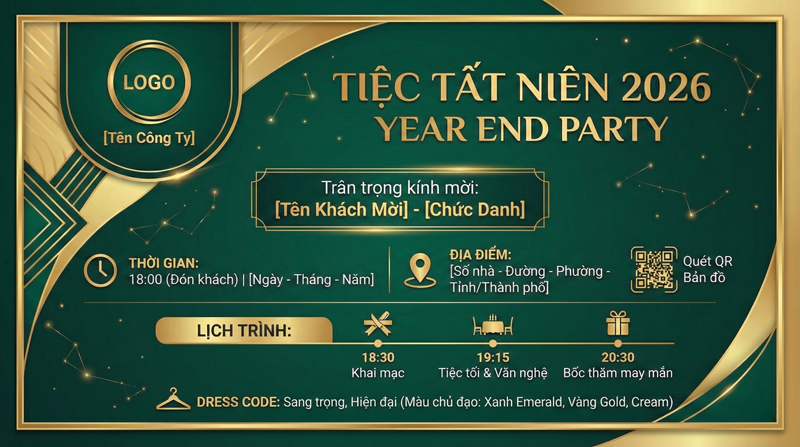 Thiệp công ty ưu tiên phong cách sang trọng, hiện đại, thể hiện văn hóa doanh nghiệp và dấu ấn thương hiệu