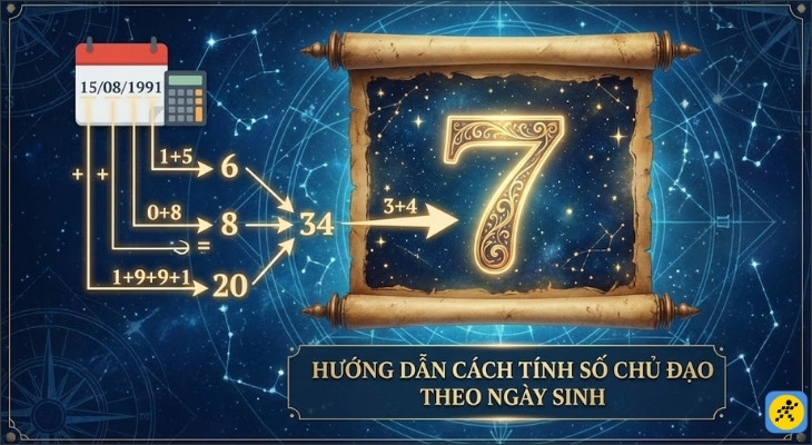 Hướng dẫn cách tính số chủ đạo theo ngày sinh chuẩn xác