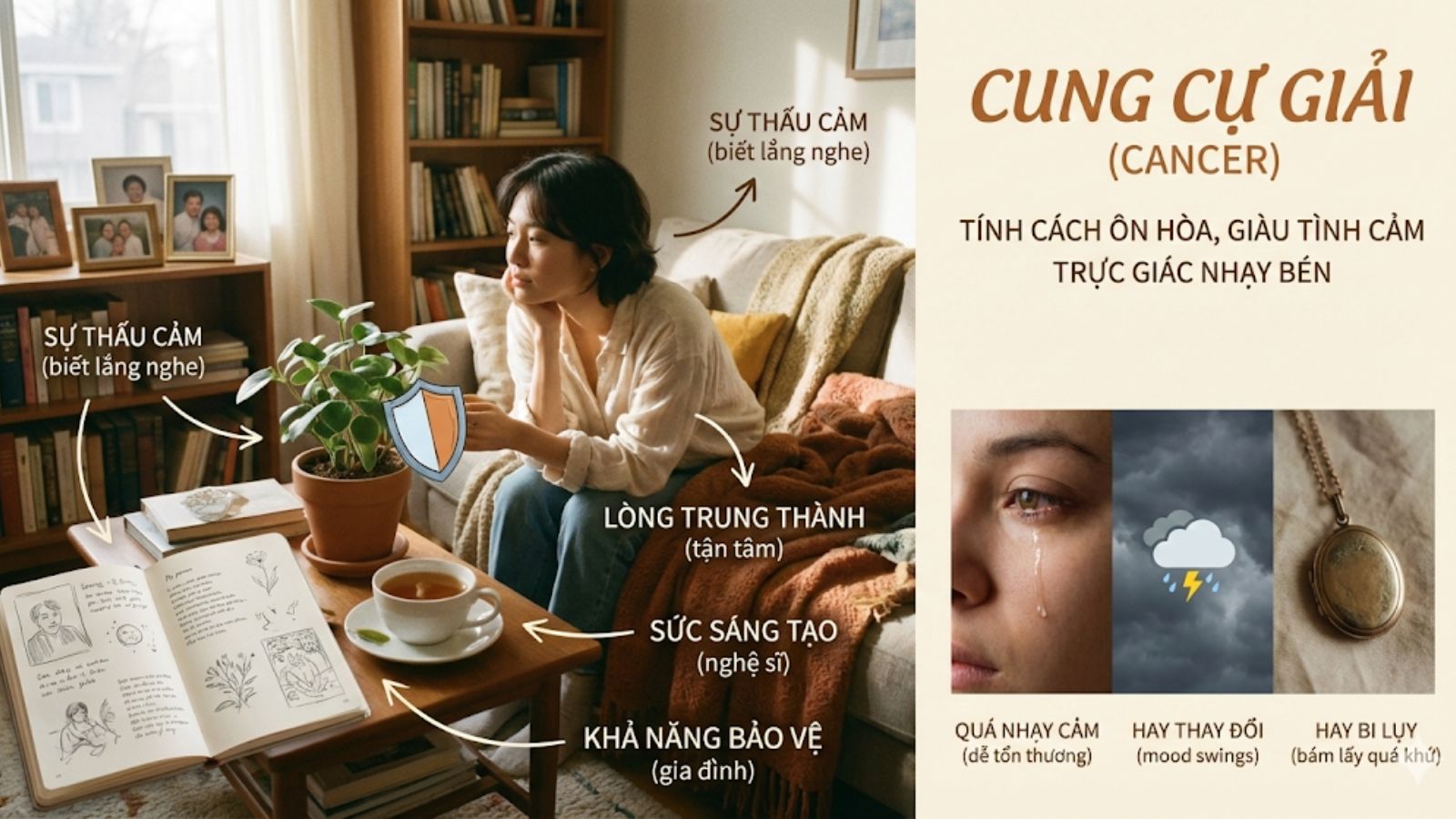 Đặc trưng t&iacute;nh c&aacute;ch của cung Cự Giải