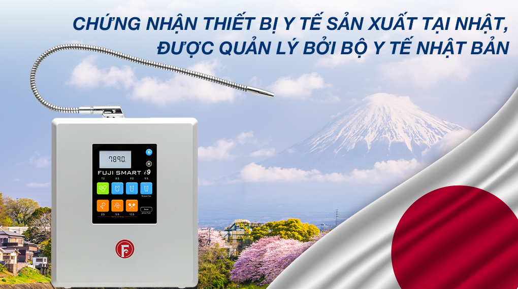 Máy lọc nước điện giải Fuji Smart i9 10 tấm điện cực Siêu Hydro 1300 ppb Máy lọc nước điện giải Fuji Smart i9 10 tấm điện cực Siêu Hydro 1300 ppb
