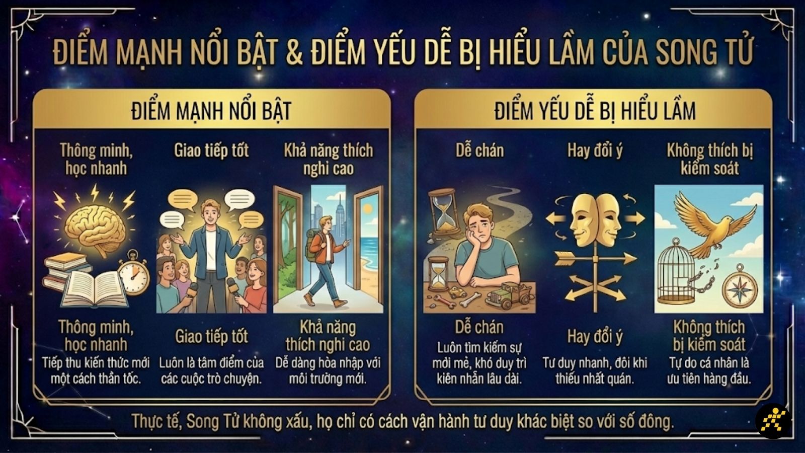 Ưu nhược điểm trong t&iacute;nh c&aacute;ch cung Song Tử