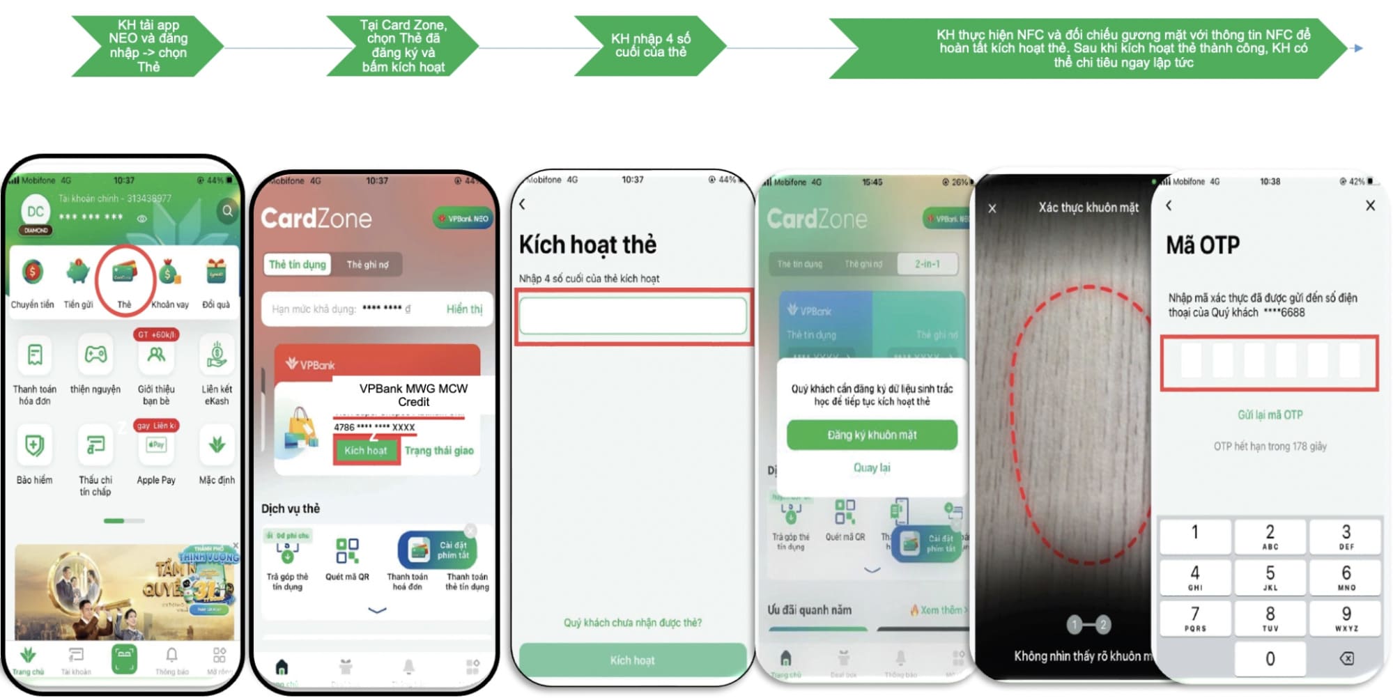 Kích hoạt & sử dụng thẻ ảo trên online