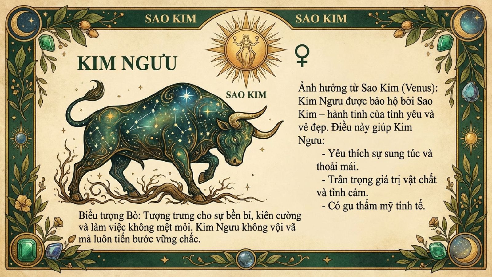 &Yacute; nghĩa biểu tượng cung Kim Ngưu