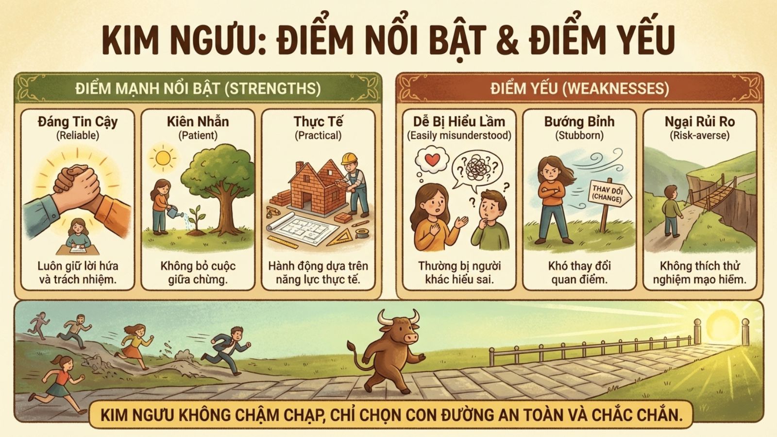 Điểm mạnh, điểm yếu trong t&iacute;nh c&aacute;ch của Kim Ngưu