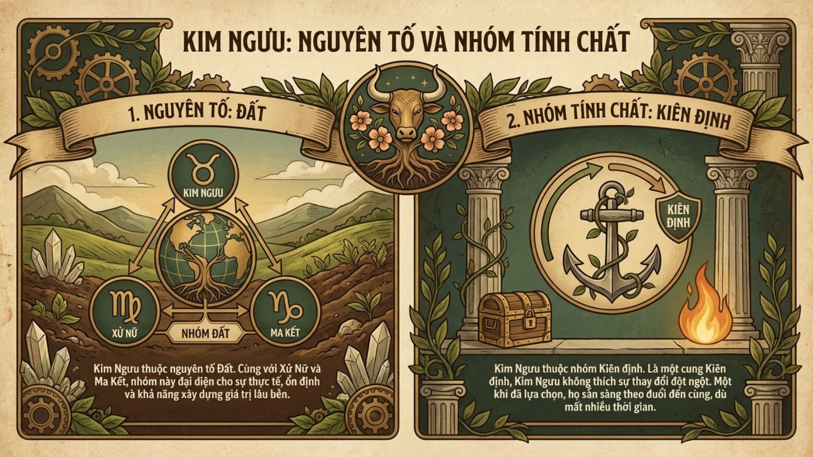 Kim Ngưu thuộc nguy&ecirc;n tố đất