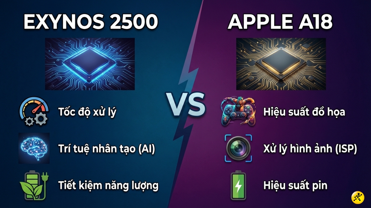Chip Exynos 2500 và Apple A18 Chip Exynos 2500 và Apple A18