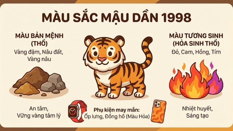 M&agrave;u bản mệnh, tương sinh, tương khắc