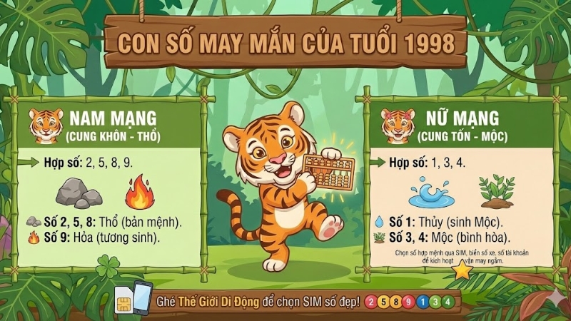 Con số may mắn của tuổi 1998
