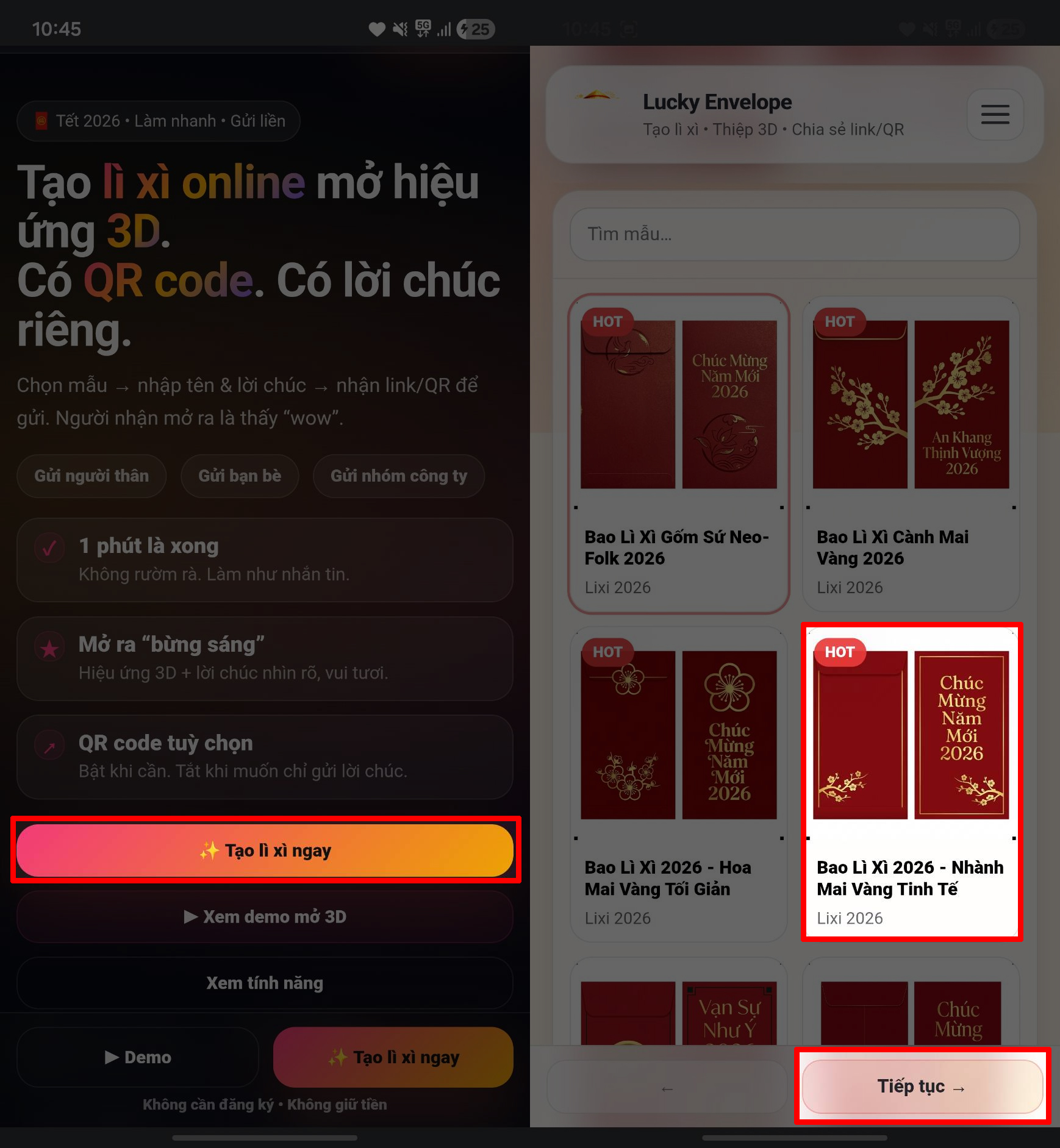 Cách Tạo Thiệp Lì Xì Online