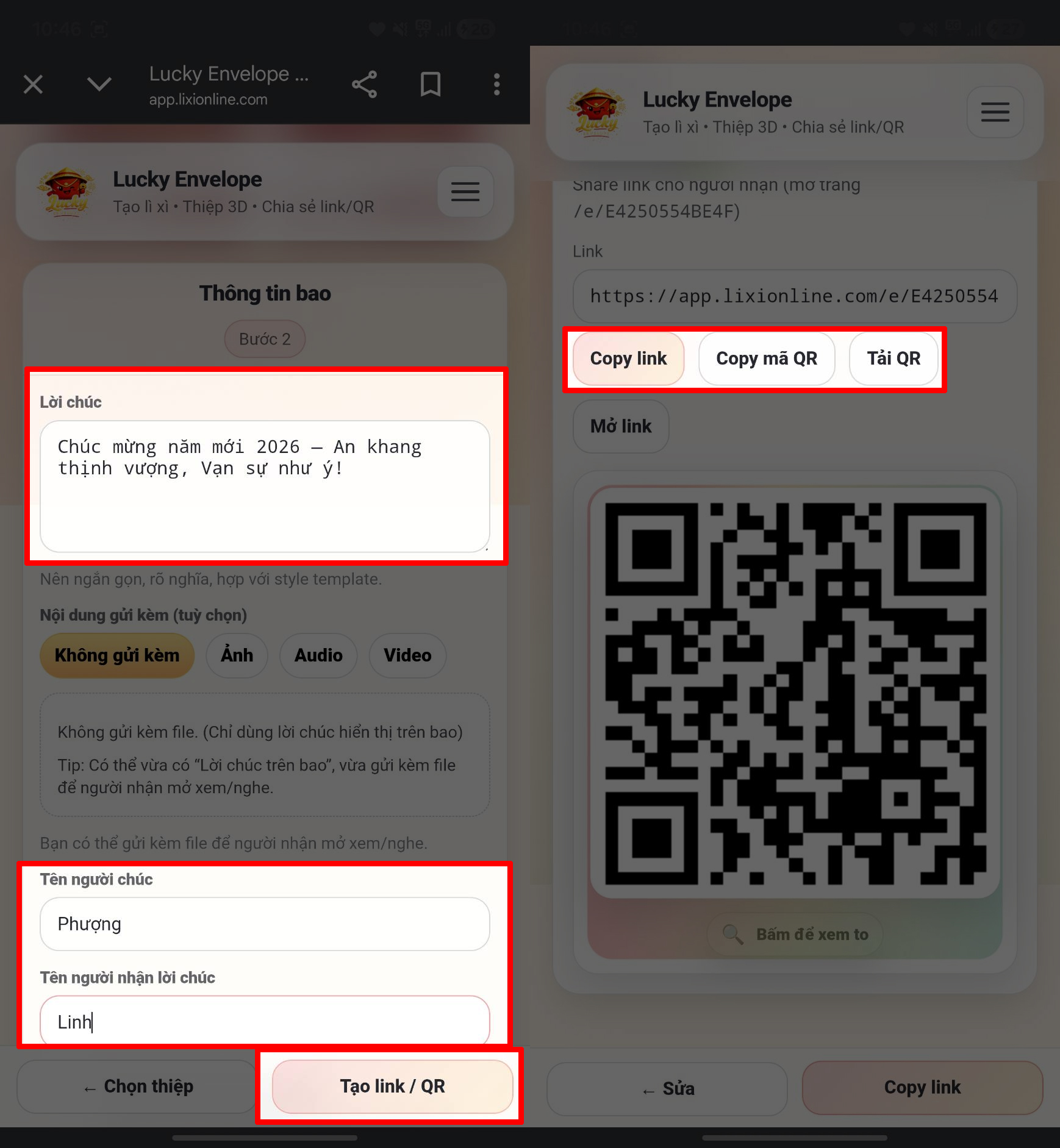 Cách Tạo Thiệp Lì Xì Online