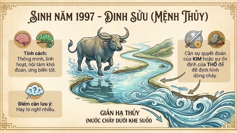 Người sinh năm 1997 thuộc mệnh Thủy Người sinh năm 1997 thuộc mệnh Thủy