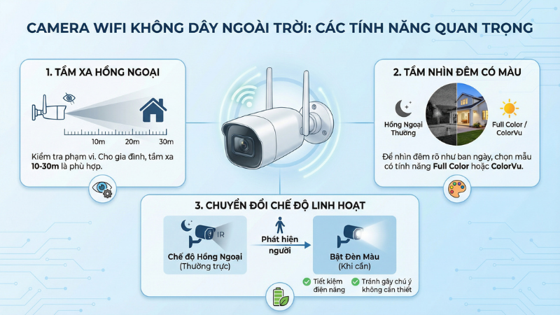 Tính năng của camera ngoài trời Tính năng của camera ngoài trời