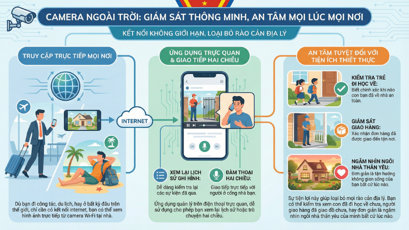 camera ngoài trời hỗ trợ quan sát từ xa bằng điện thoại camera ngoài trời hỗ trợ quan sát từ xa bằng điện thoại