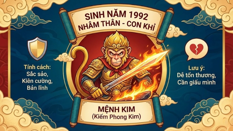 Nh&acirc;m th&acirc;m 1992 thuộc mệnh Kim