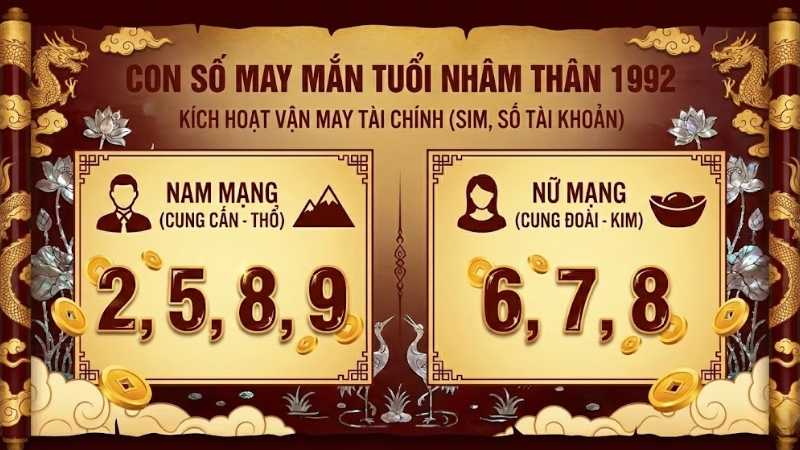 Con số may mắn của tuổi 1992
